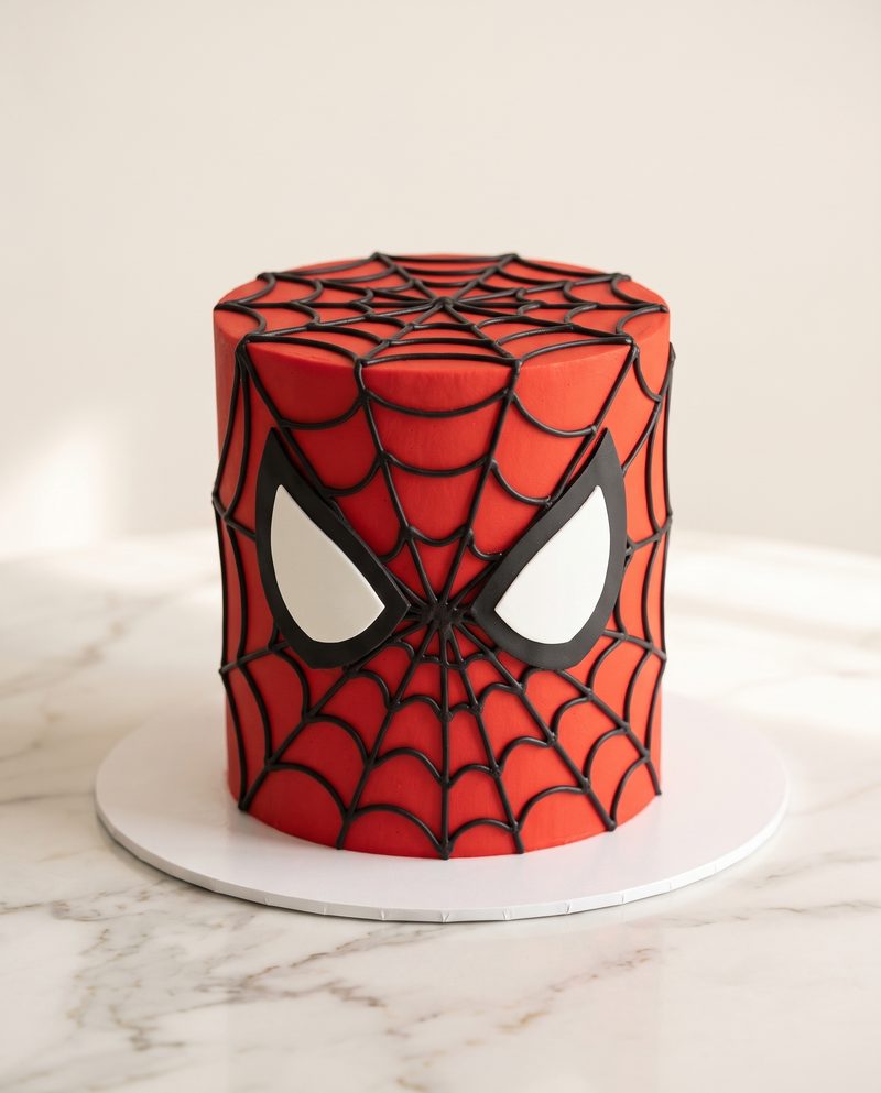 Gâteau visage de Spiderman pour un anniversaire d'enfant